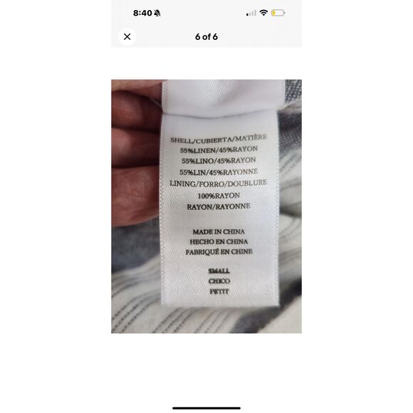 Rails Harper Jumpsuit Laguna Stripe Linen Blend Cropped Length Size Small - Picture 5 of 7